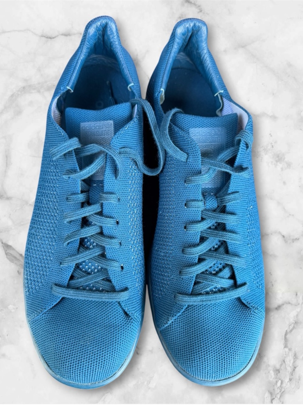 Adidas Stan Smith Primeknit Triple Blue Sneakers Men’s Size 11